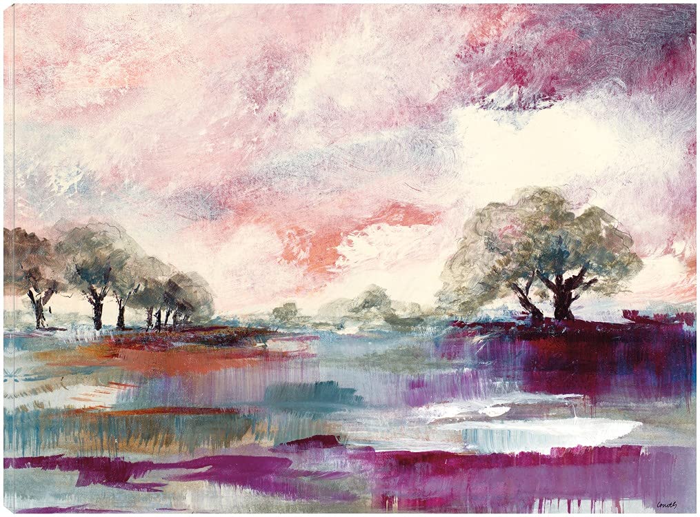 Rusty Sunset Canvas Wall Art Print by Lanie Loreth - Handmade Fine Art Painting for Living Room, Bedroom, Office Decor - 32x24 Inches Ready to Hang - Perfect for Home, Cafe & Hotel Wall Decoration