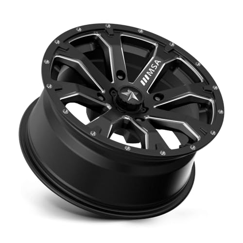MA42 15X7 4X110 Satin Black Mill 10MM Offset Wheel - M42-05710 | Perfect for Jeep Wrangler, Chevy Silverado & Ford F150 Custom Upgrades
