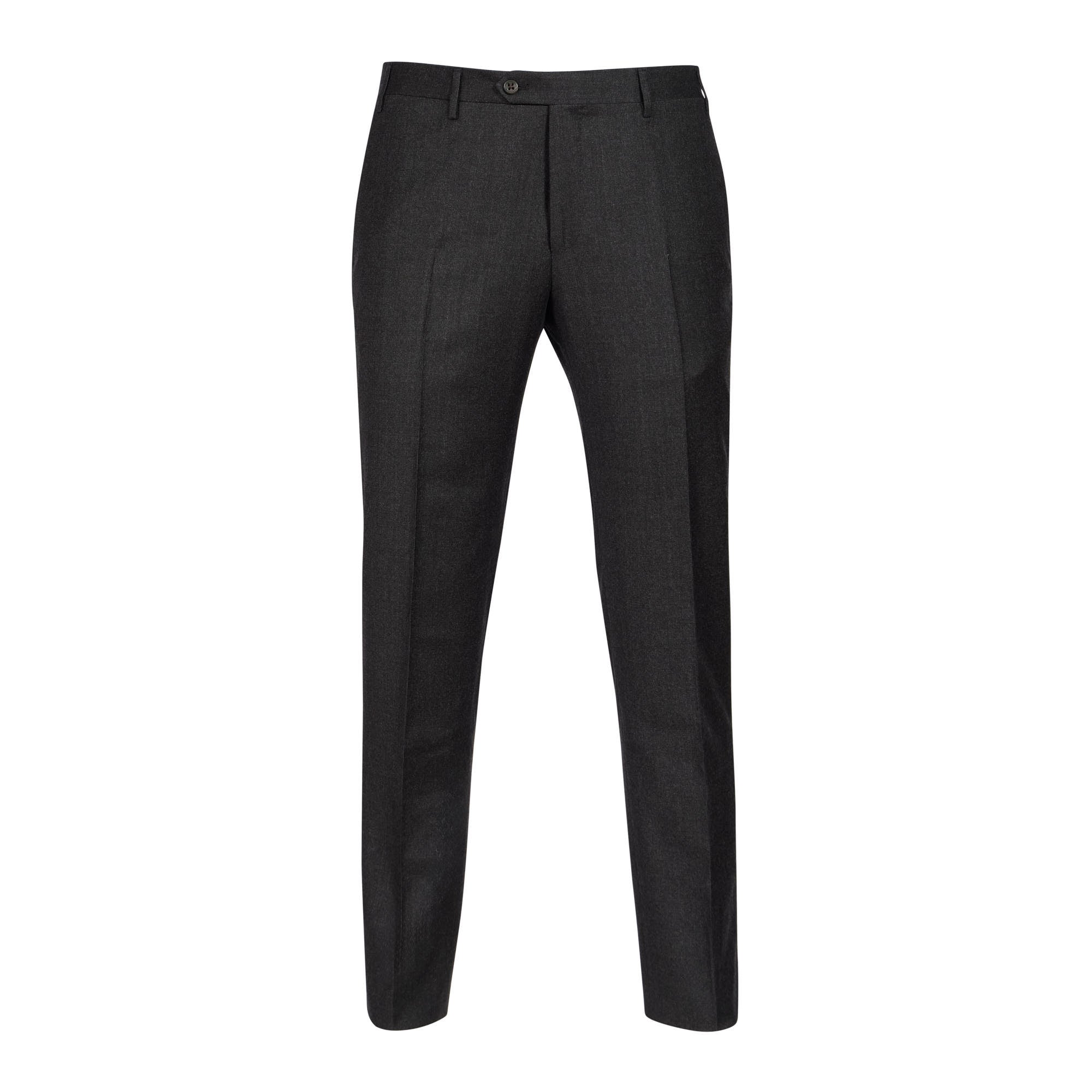 Premium CORNELIANI Men's Flannel Dress Pants in Charcoal Gray - Comfortable & Stylish for Office, Business Casual & Winter Wear