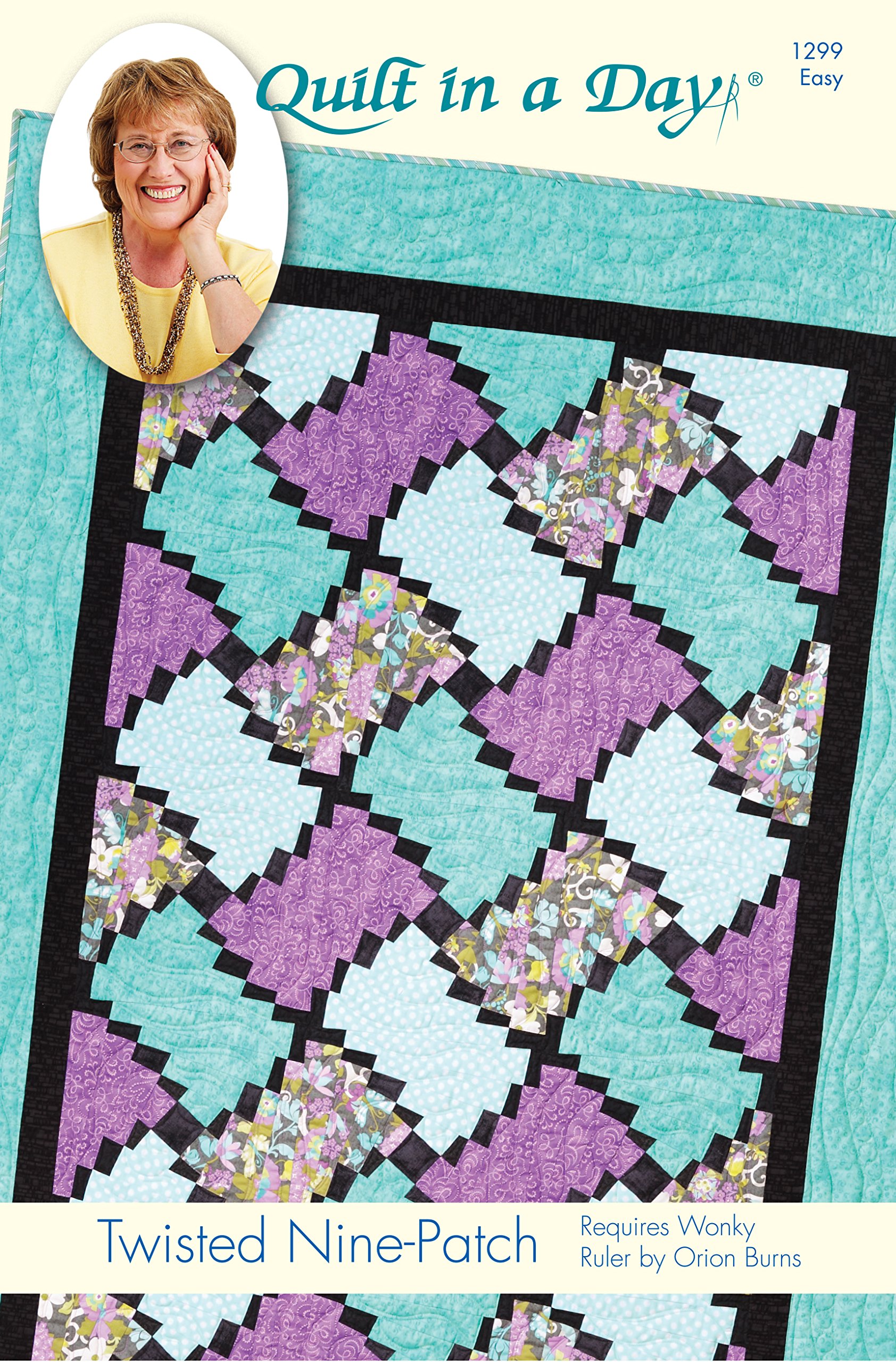 Quilt in a Day Eleanor Burns Signature Twisted Nine-Patch Quilt Pattern - Easy DIY Quilting Kit for Beginners & Experts - Perfect for Home Decor, Bedding & Gift Giving