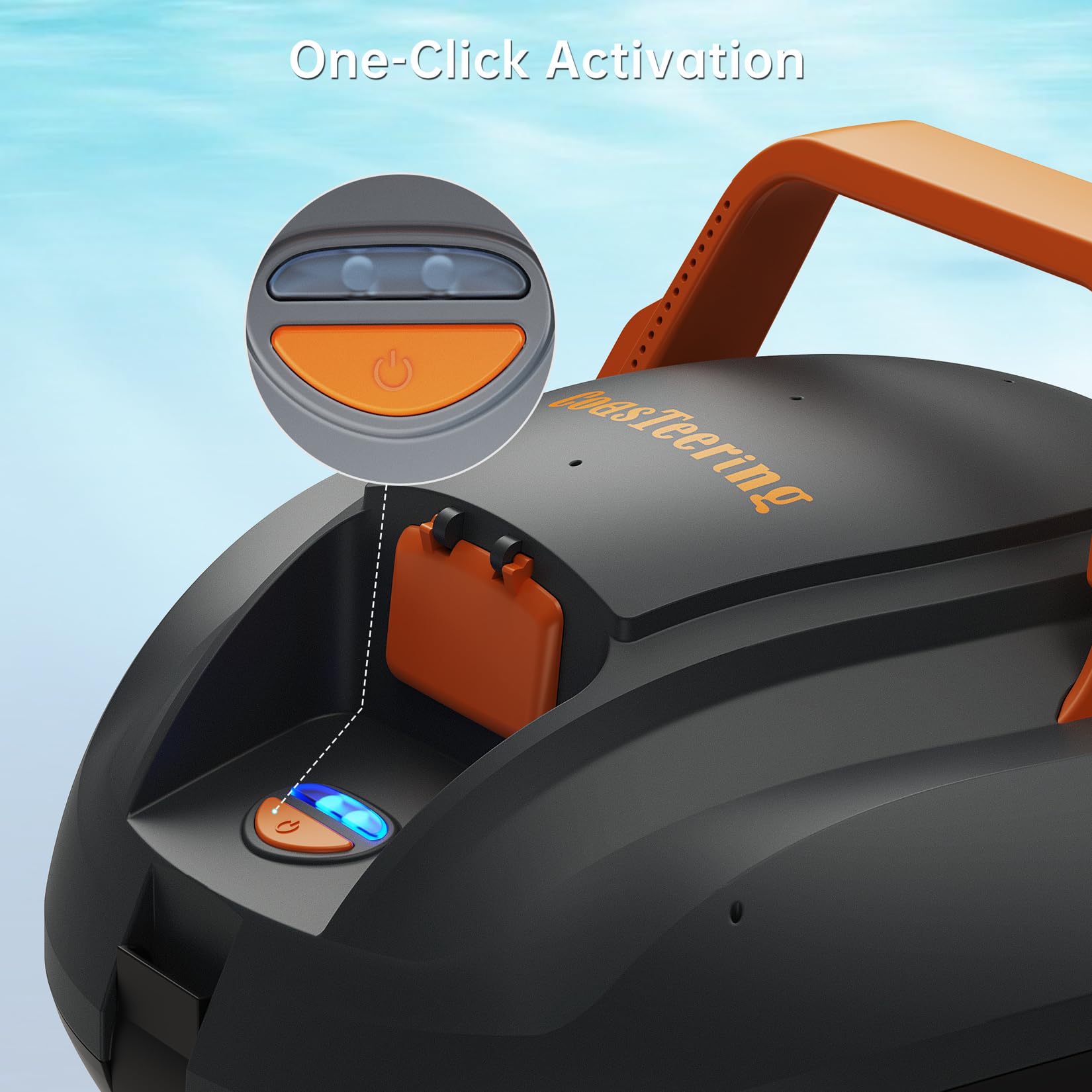 2024 Upgraded Planet Pool Vacuum Robot - Cordless Robotic Pool Cleaner with 100 Min Runtime, Powerful Suction & Fast Charging | Self-Parking Design for Above Ground Pools up to 850 Sq.Ft | Perfect for Weekly Pool Maintenance & Quick Cleanups