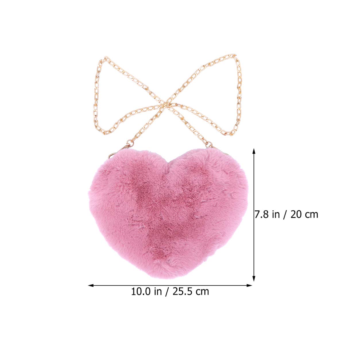 Heart Shaped Faux Fur Clutch Purse for Women - Fluffy Crossbody Shoulder Bag, Elegant Handbag for Date Night, Parties & Special Occasions