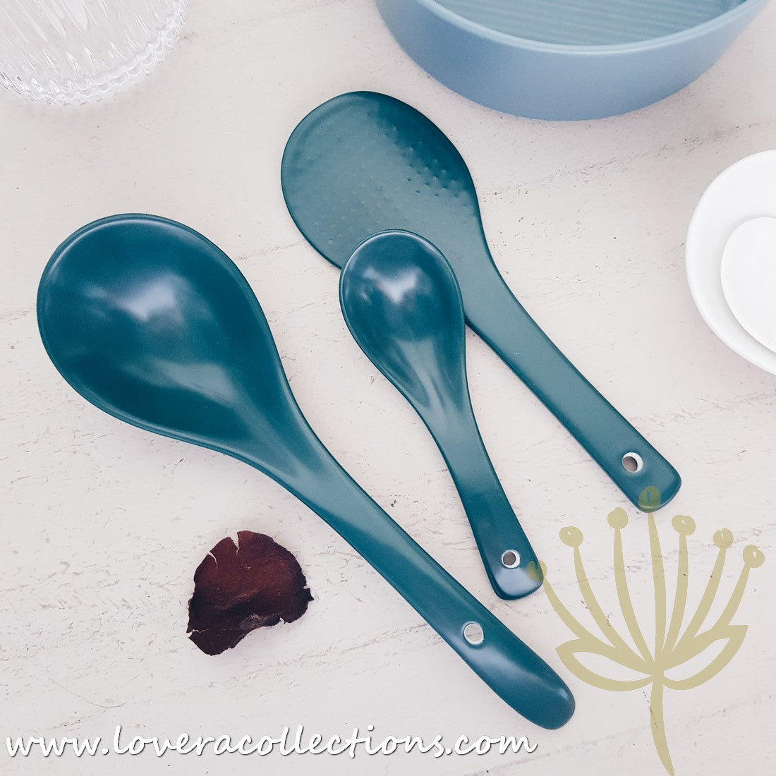 Premium Kalours Rice Scoops, Soup Spoons & Soup Ladles Set - 3-Piece Stainless Steel Kitchen Utensils for Serving, Cooking & Meal Prep - Perfect for Restaurants, Catering & Home Dining