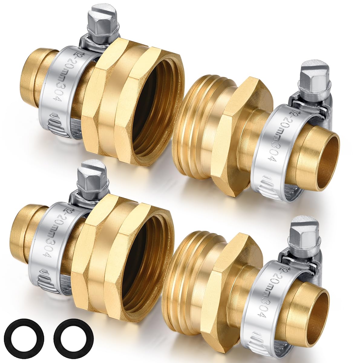 Brass Garden Hose Repair Kit - 5/8