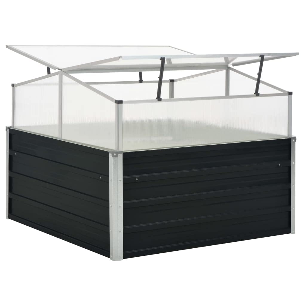 39.4x39.4x30.3 Inch Galvanized Steel Greenhouse - Durable Anthracite Walk-In Plant House for Gardening & Seed Starting