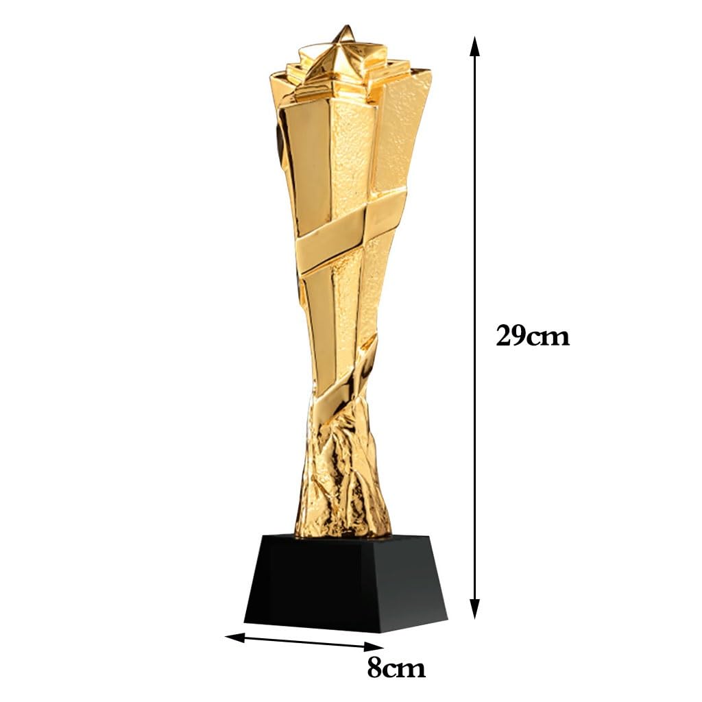 Golden Resin Championship Trophy for Youth Knowledge & Sports Competitions - 1st Place Award for Club Events, School Tournaments & Academic Achievements