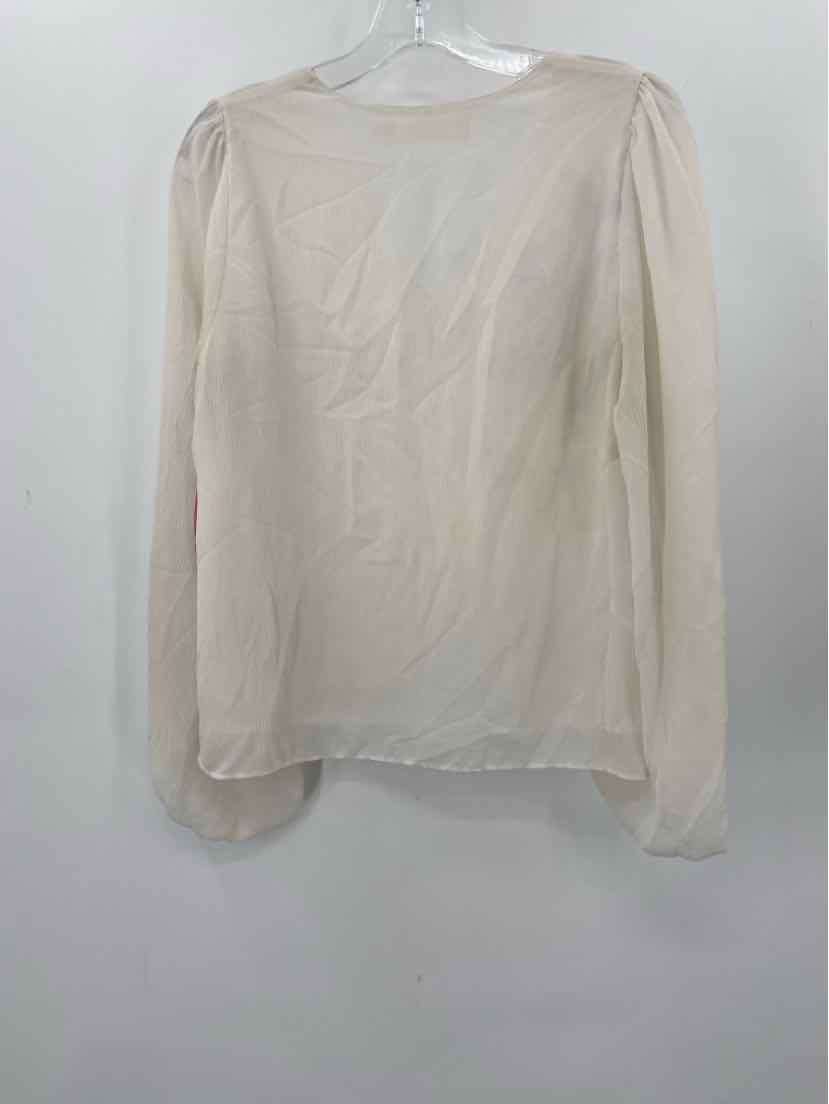 Pre-Owned ASTR Ivory Long Sleeve Blouse Size Small | Women's Casual Office Wear & Party Top
