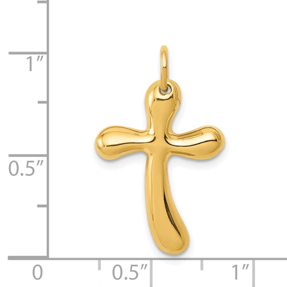 14k Yellow Gold Freeform Cross Pendant - Elegant Jewelry for Gifts & Occasions
