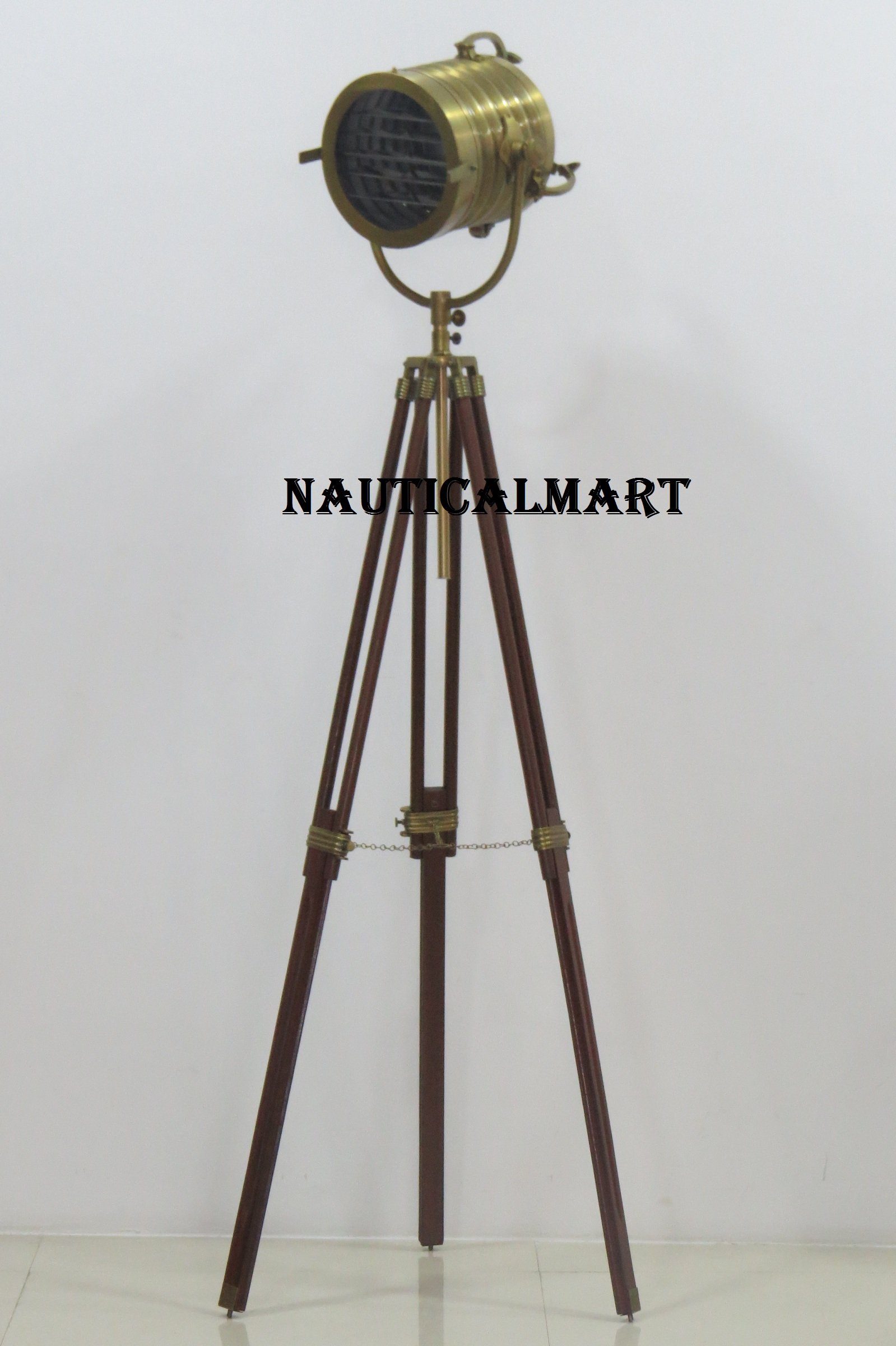 Professional Marine Hollywood Studio Spotlight Searchlight with Adjustable Tripod Floor Lamp - Perfect for Film Sets, Theater Productions, and Photography Studios | NAUTICALMART