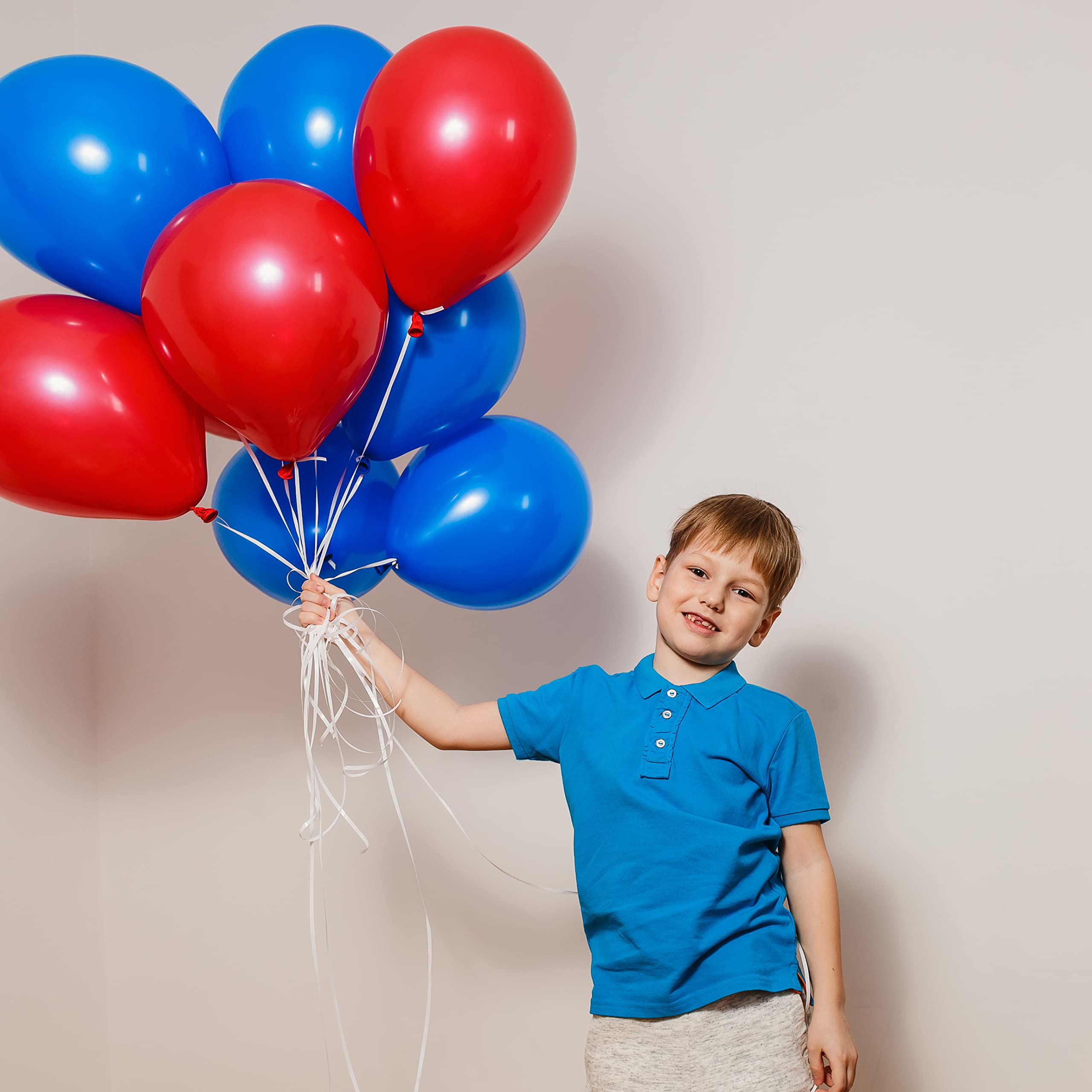200pcs Red & Royal Blue Balloons for Birthday, Wedding, Baby Shower Decorations - Premium Latex Party Balloons for Indoor & Outdoor Events - Perfect for Themed Parties, Graduations, and Celebrations