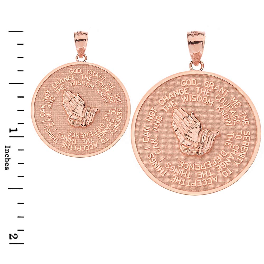 Engraved Serenity Prayer Necklace with Praying Hands & Lord's Prayer Medal - Religious Jewelry for Women & Men - Perfect for Church, Daily Wear & Spiritual Gifts