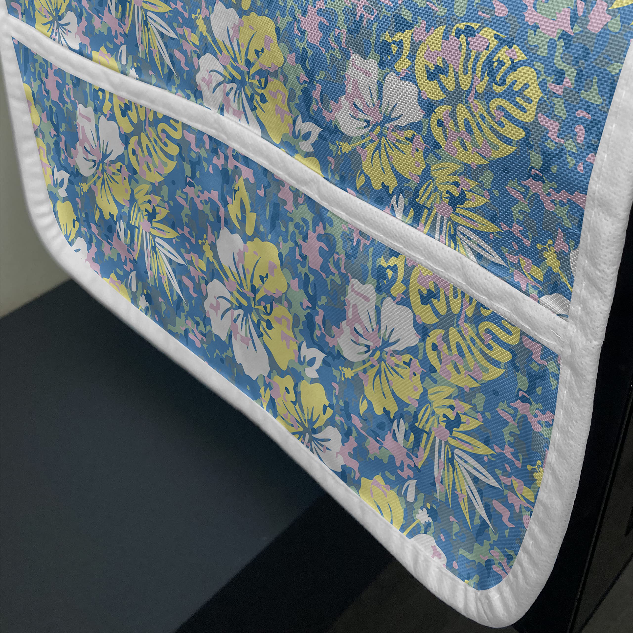 Ambesonne Camouflage Microwave Oven Cover - Waterproof Hawaiian Tropical Hibiscus Flowers Design with Pockets, 36