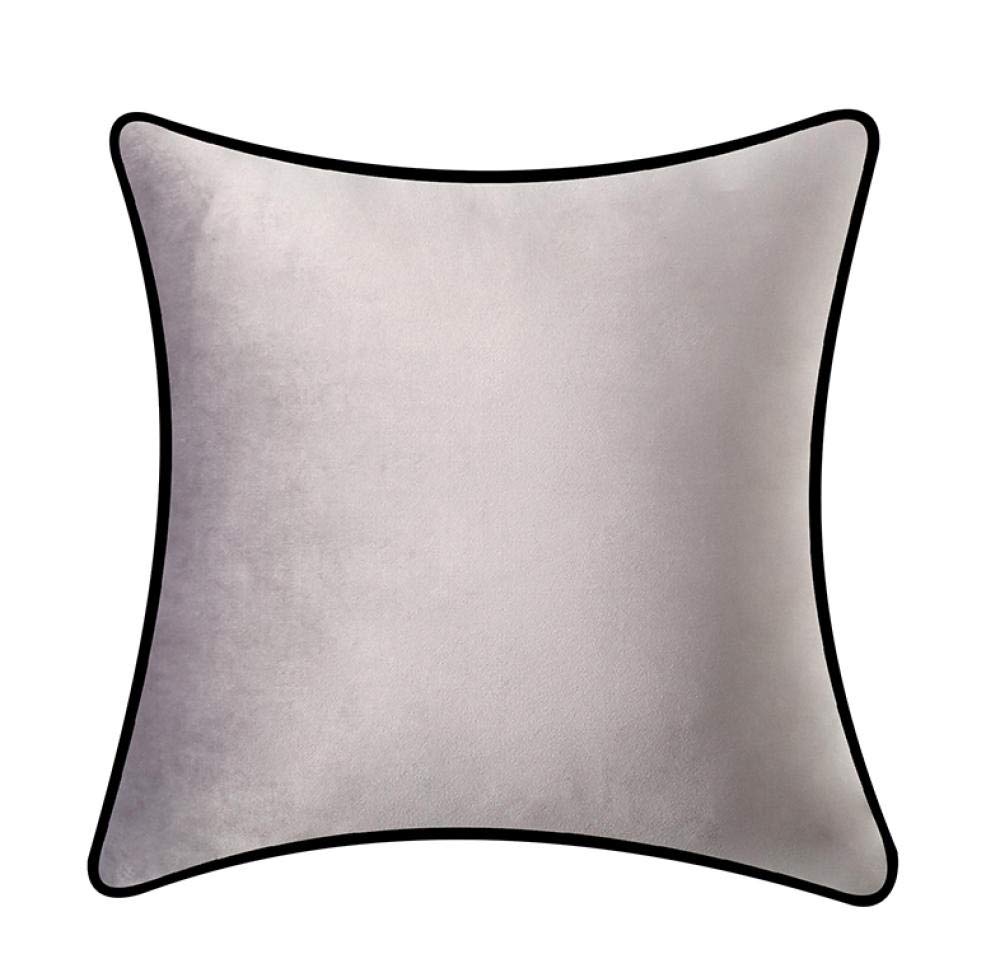 Velvet Square Lumbar Pillow for Sofa & Bed - Solid Gray Cushion (45x45cm) - Back Support & Decorative Throw Pillow for Living Room, Bedroom, Office