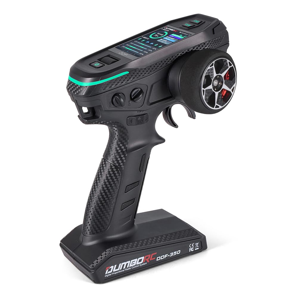 10 Channel RC Radio Transmitter and Receiver DDF-350 with X10FG & X6DCG - 2 Receivers & 1 Light - HD Screen 10CH Remote Controller for RC Cars, Trucks, Crawlers, Boats & Tanks - Perfect for Off-Road Racing, Crawling & Water Adventures