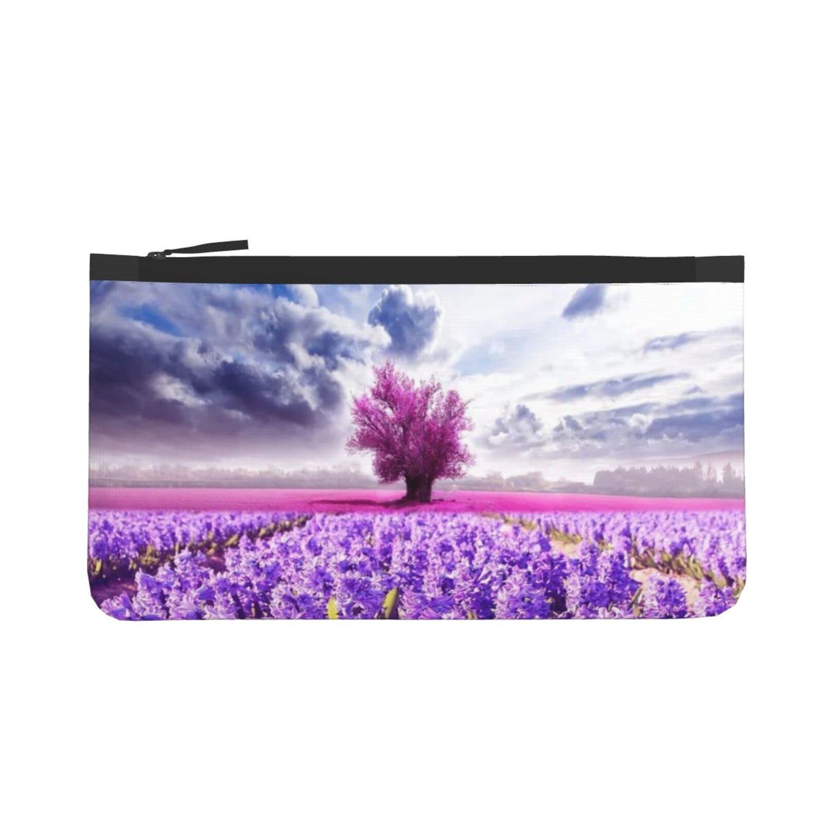 Lavender Flower Canvas Coin Purse - Portable Travel Makeup Pouch & Cosmetic Bag Wallet for Women | Perfect for Travel, Daily Use & Gift Giving