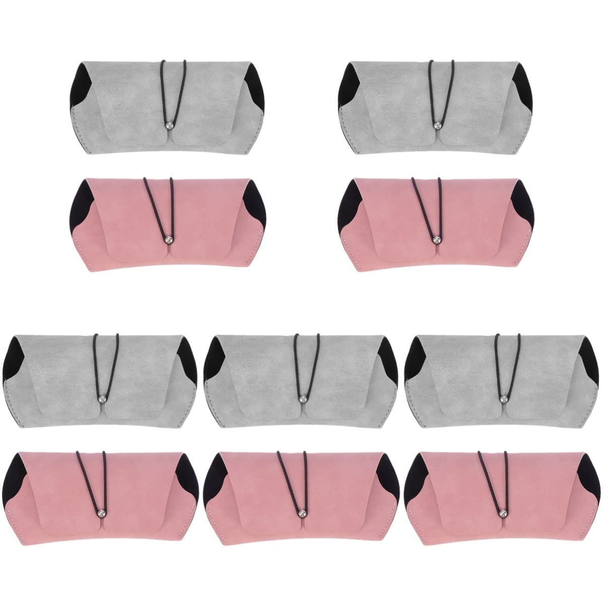 10 Pack Premium Leather Sunglasses Case with Belt - Travel Eyewear Storage Holder for Men & Women - Perfect for Travel, Office, and Home Organization