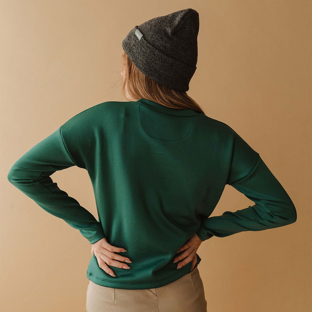 Brighton Women's Emerald Green Pullover Sweater - Cozy Knit Casual Wear for Fall & Winter | Perfect for Office, Travel & Outdoor Activities