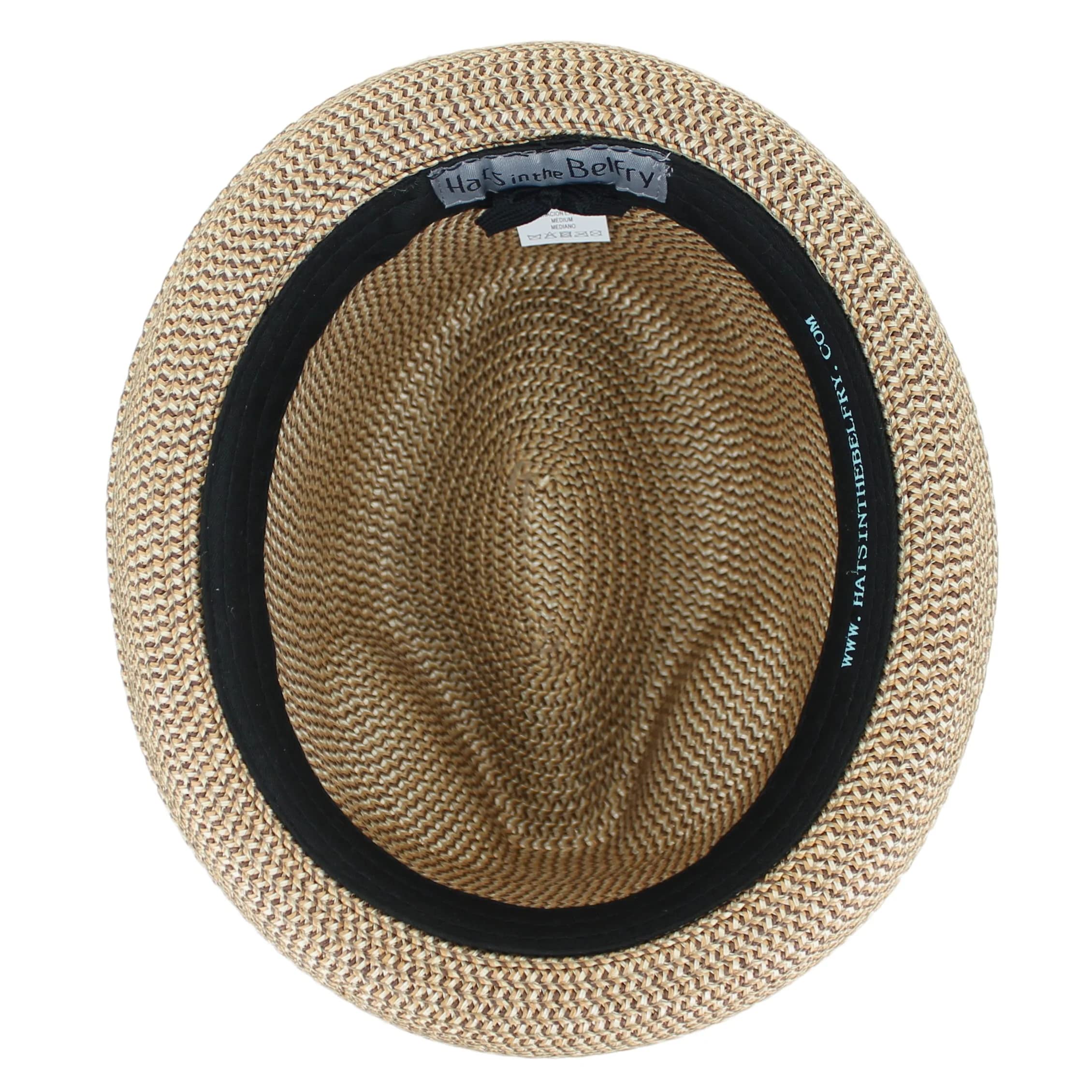 Stylish Belfry Summer Straw Pork Pie Trilby Fedora Hat for Men & Women - Blue, Tan, Black | Perfect for Beach, Outdoor Parties & Casual Wear