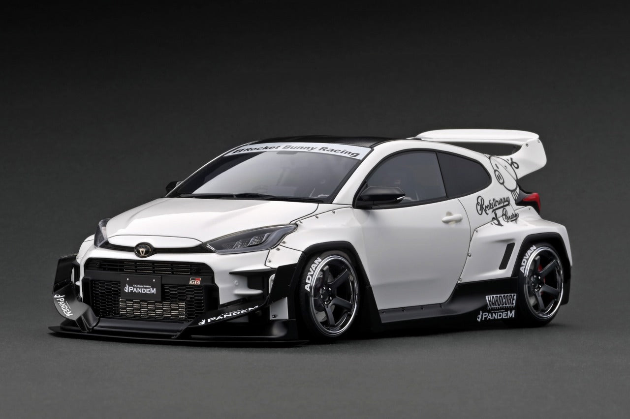 1:18 Scale Toyota GR Yaris (4BA) PANDEM White Diecast Model Car - Collectible Racing Vehicle for Display & Gift Giving