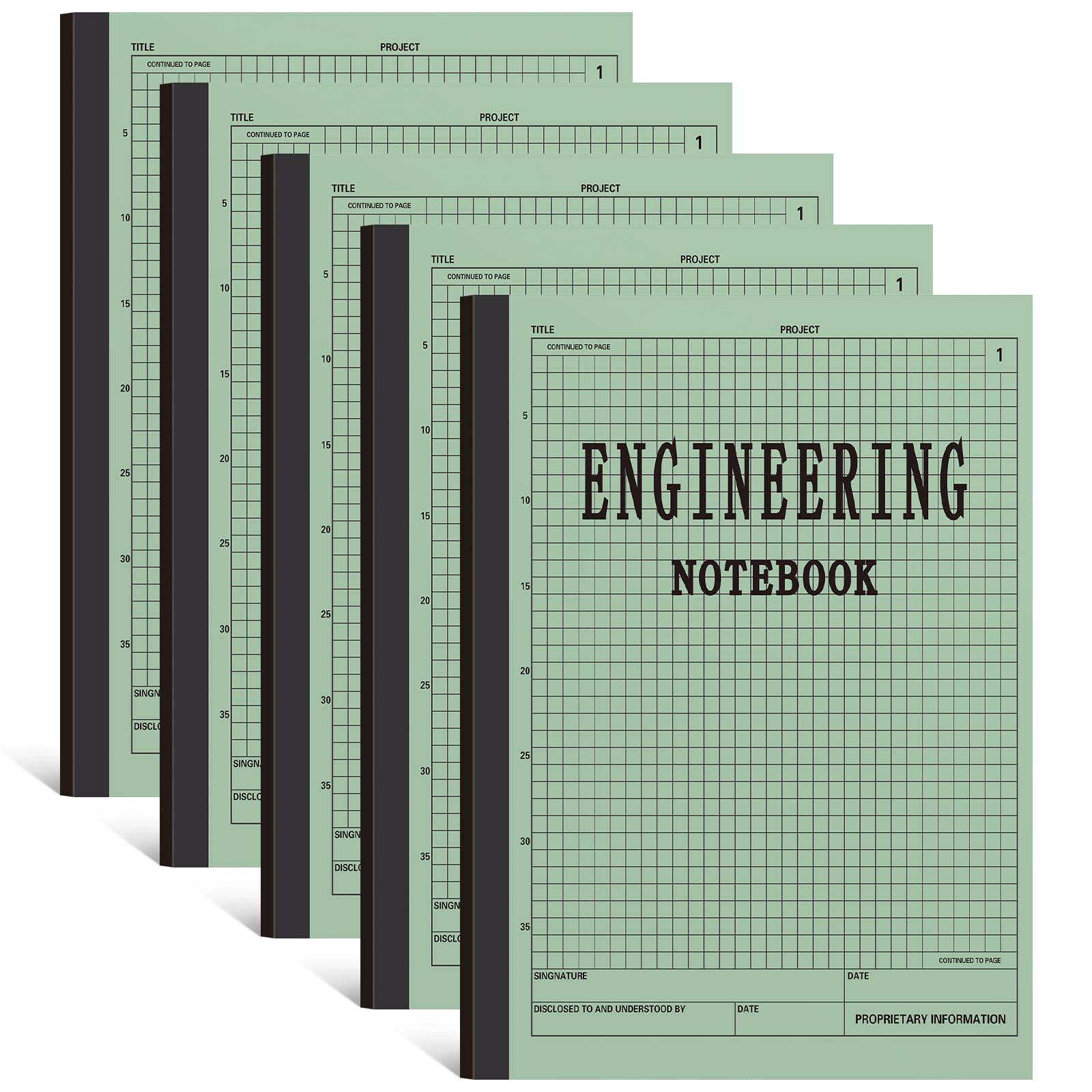 Motiskyy 5-Pack Engineering Notebook - 120 Pages Grid Paper, 8.5