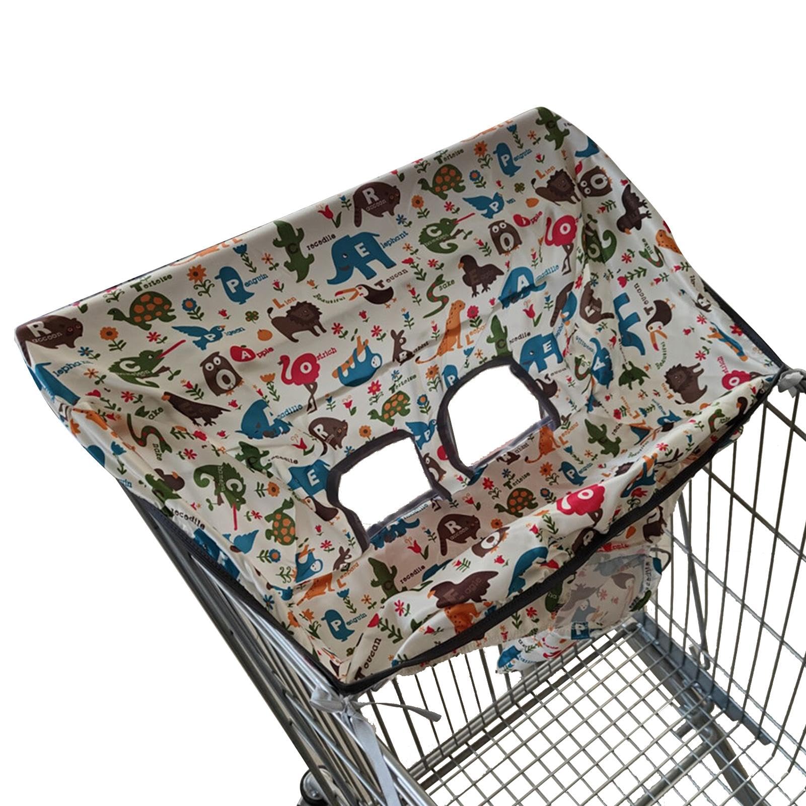 **Kids Shopping Cart with Cute Print - Easy to Clean, Fits Highchairs & Swings - Perfect for Pretend Play, Grocery Shopping & Indoor Fun**