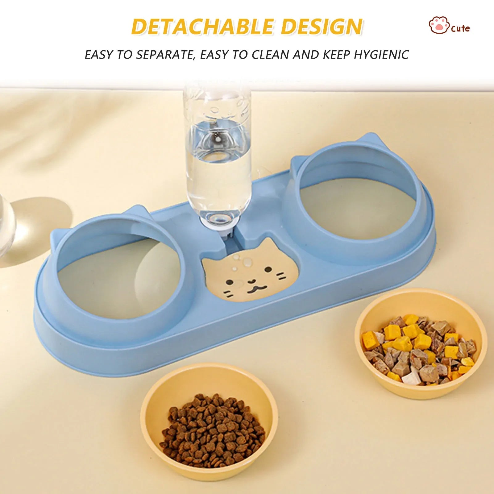 Automatic Pet Water Dispenser and Food Bowl - Self-Filling Dog & Cat Feeder for Home, Travel, and Outdoor Use