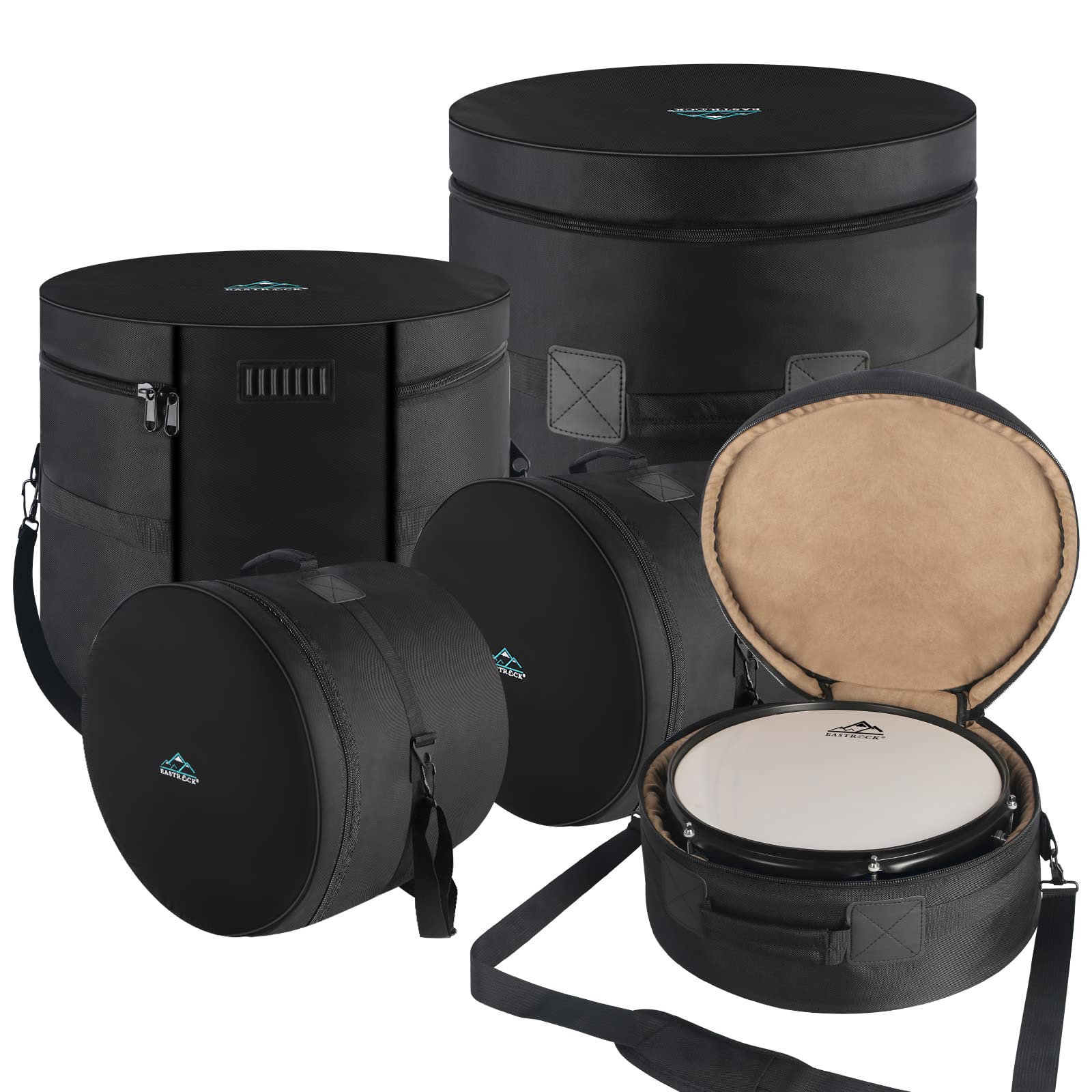 EASTROCK 5-Piece Drum Bag Set - Protective Covers for 12