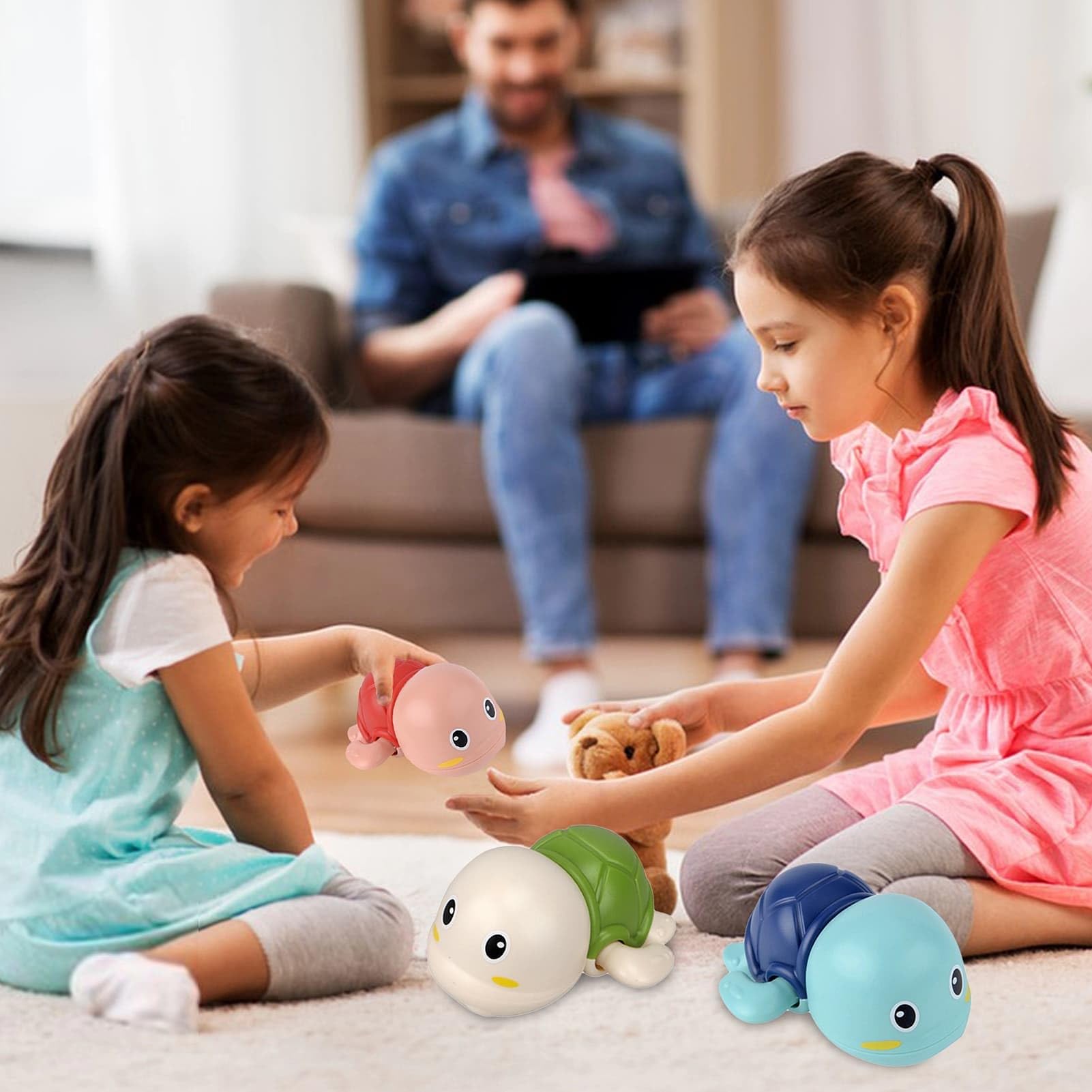 TYJHAFN Wind Up Turtle Bath Toys for Babies 6-12 Months | Safe, Mold-Free Bathtub & Pool Toys for Toddlers 1-4 Years | Fun Baby Shower Gift for Boys & Girls | Perfect for Bathtime, Swimming & Sensory Play