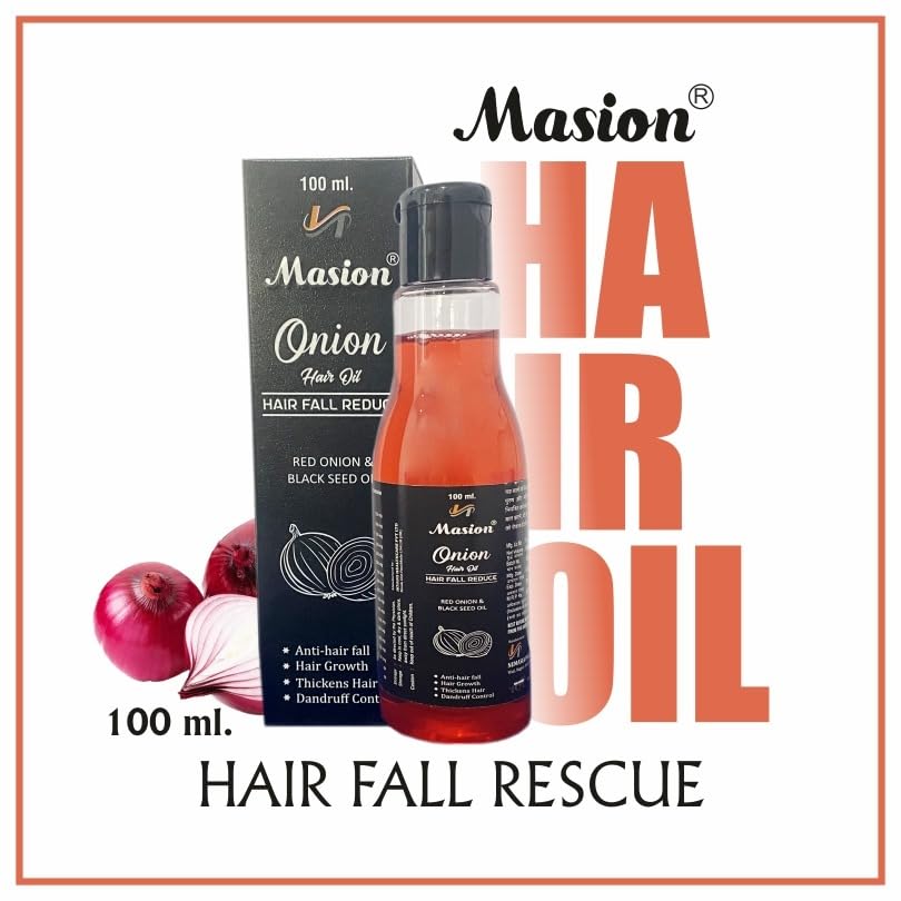 Maison Onion Hair Oil for Hair Growth & Hair Fall Control - 100ml | Natural Hair Care Solution for Thicker, Stronger Hair | Perfect for Daily Use & Scalp Nourishment