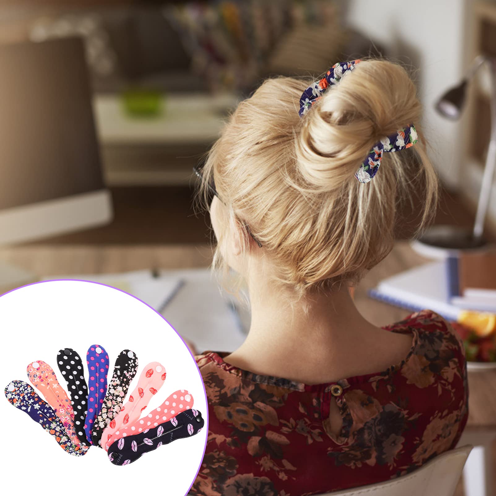 FOMIYES 24 Pcs Hair Curling Iron Pins - Hair Bun Maker Tool Set for Women & Girls - Reusable Curly Hair Styling Accessories with Headbands - Perfect for Updos, Buns, and Wavy Hairstyles at Home or Salon