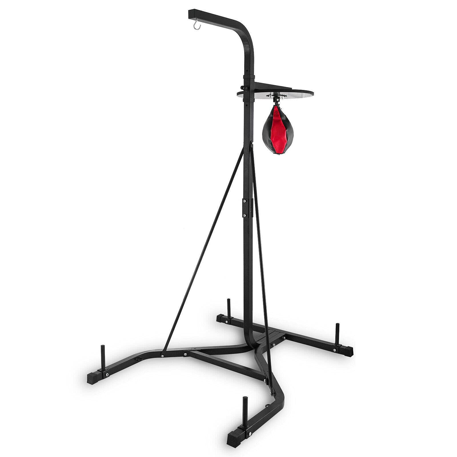 1 Set Heavy Duty Boxing Bag Stand with Punching Bag Bracket - Adjustable MMA Fitness Training Equipment for Home Gym, Speed Ball Workout | Perfect for Boxing Training, Martial Arts Practice & Cardio Exercise