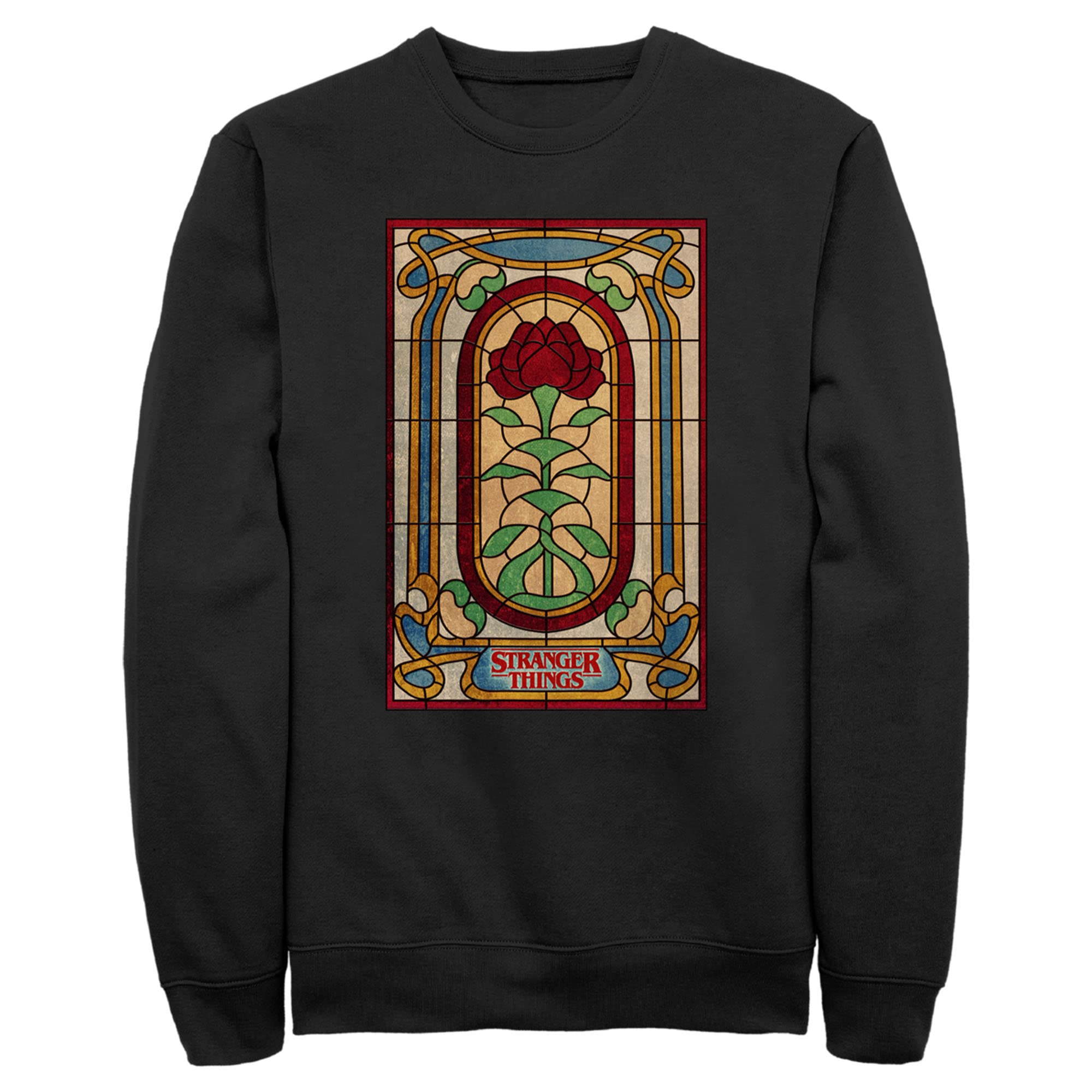 Stranger Things The Rose of Life Men's Graphic Sweatshirt | Soft Cotton Pullover Hoodie | Perfect for TV Show Fans, Casual Wear & Gift Giving