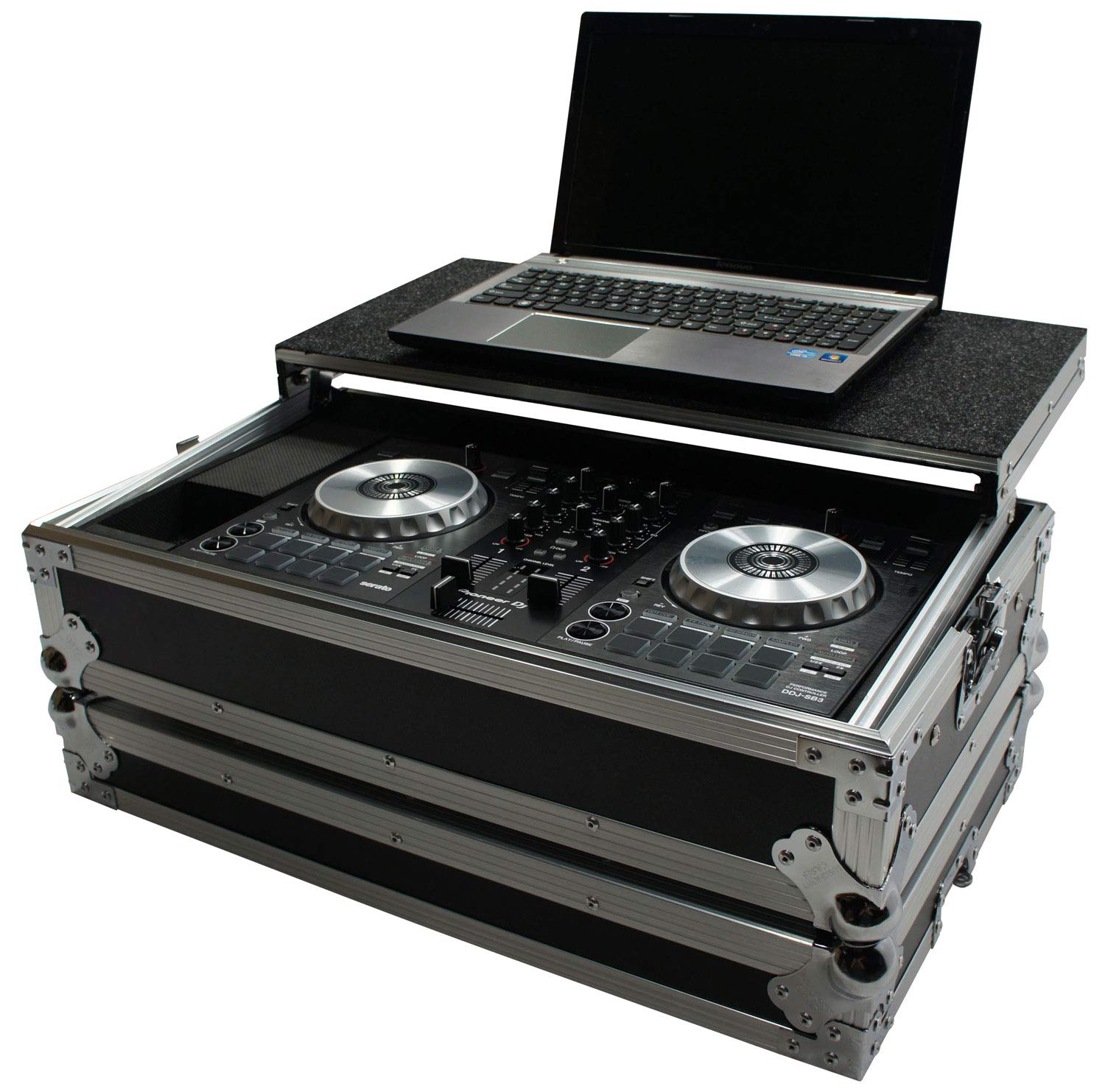 Harmony Audio HCDDJSBLT Flight Glide Laptop Stand DJ Case - Compatible with Numark Mixtrack Pro II | Portable DJ Equipment for Live Performances & Studio Mixing