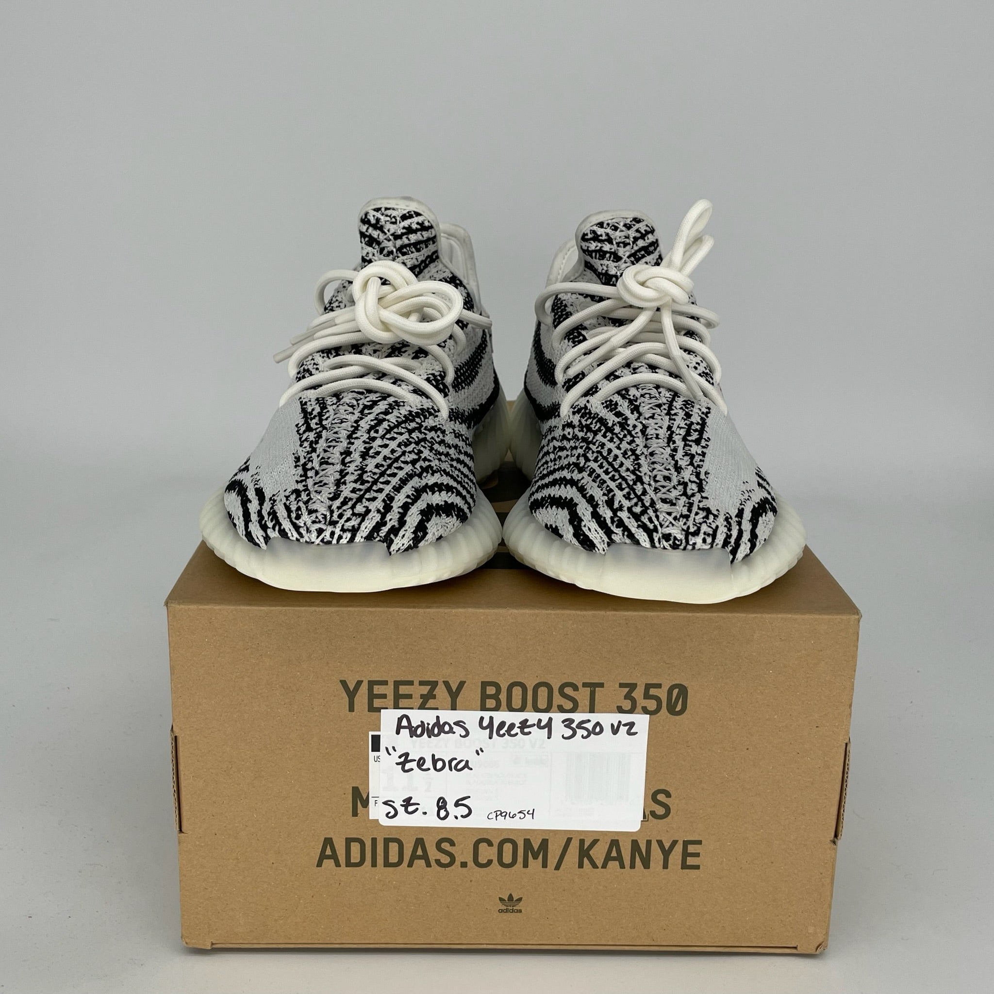 Adidas Yeezy Boost 350 V2 Zebra - Men's Running Shoes Size 8.5 (CP9654) | Comfortable Sneakers for Casual Wear, Gym & Street Fashion