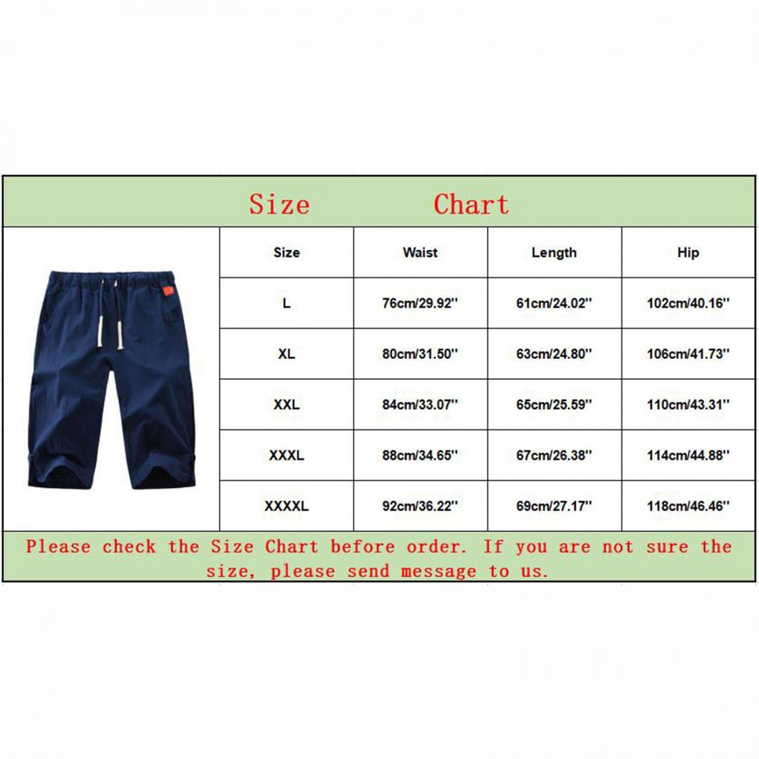 WUAI-Men 3/4 Linen Harem Pants - Elastic Waist Casual Joggers for Men - Breathable Summer Cropped Trousers with Drawstring - Perfect for Yoga, Beach, Workout & Lounge Wear