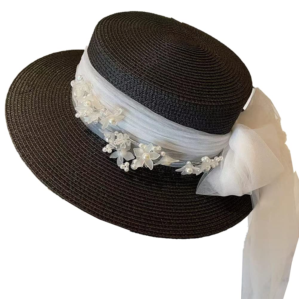 Women's & Men's UV Protection Straw Beach Sun Hat - Summer Fedora Boater Hat for Sun Safety & Style - Perfect for Beach Vacations, Pool Parties & Outdoor Adventures
