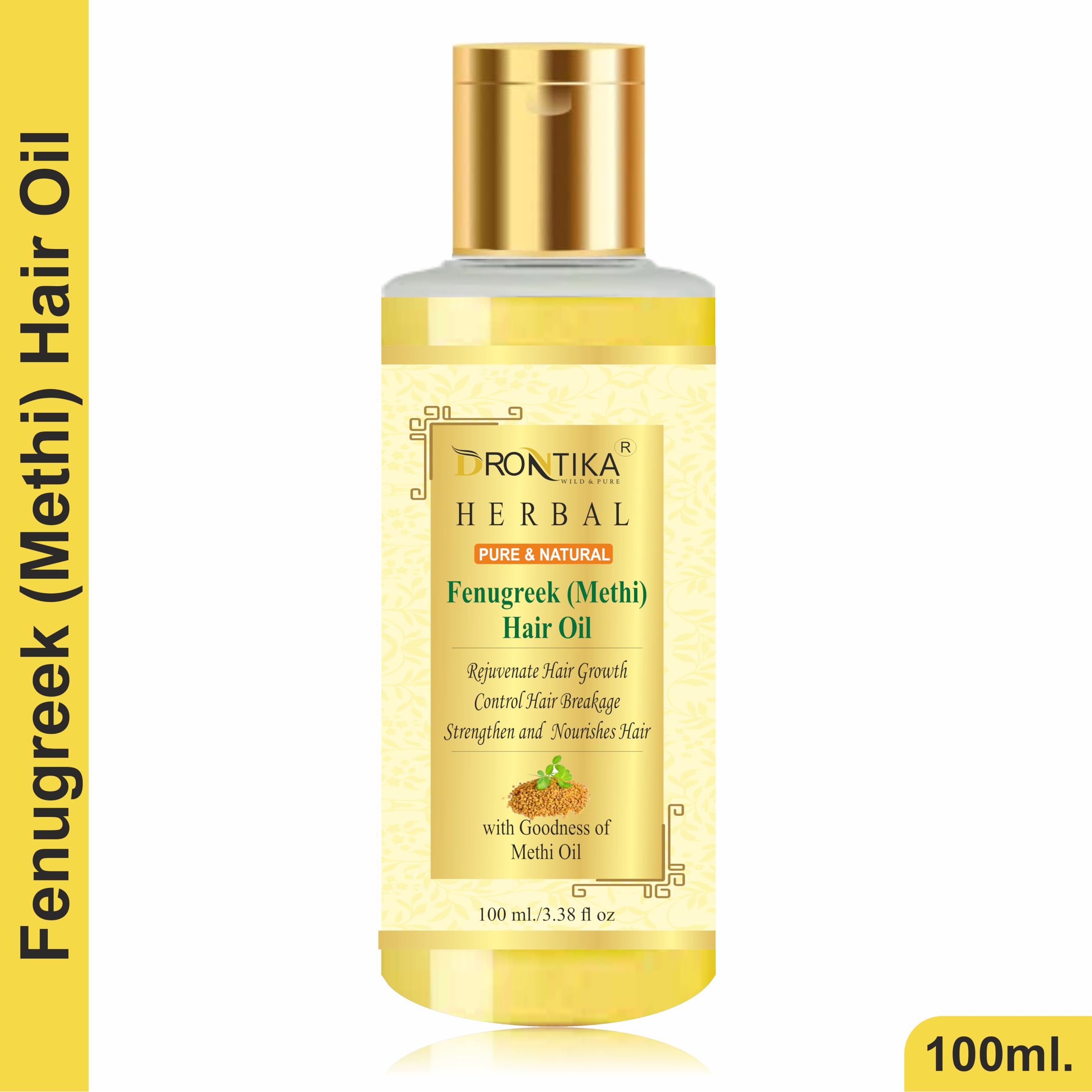 **Drontika Herbal Fenugreek (Methi) Hair Oil for Hair Growth & Hair Fall Control – 100ml (Pack of 2) – Natural Remedy for Thicker, Stronger Hair – Perfect for Daily Scalp Massage & Hair Care Routine**