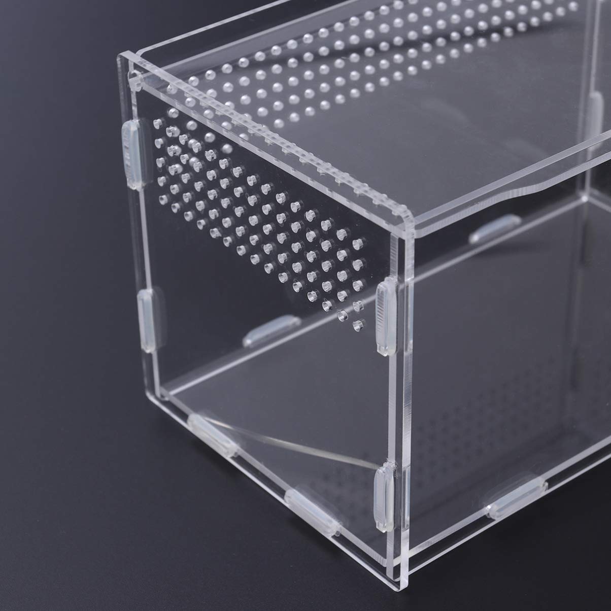Balacoo Small Acrylic Reptile Terrarium - Box Habitat for Bearded Dragons, Turtles, Baby Tortoises & Small Pets - Perfect for Home, Office or Classroom Use