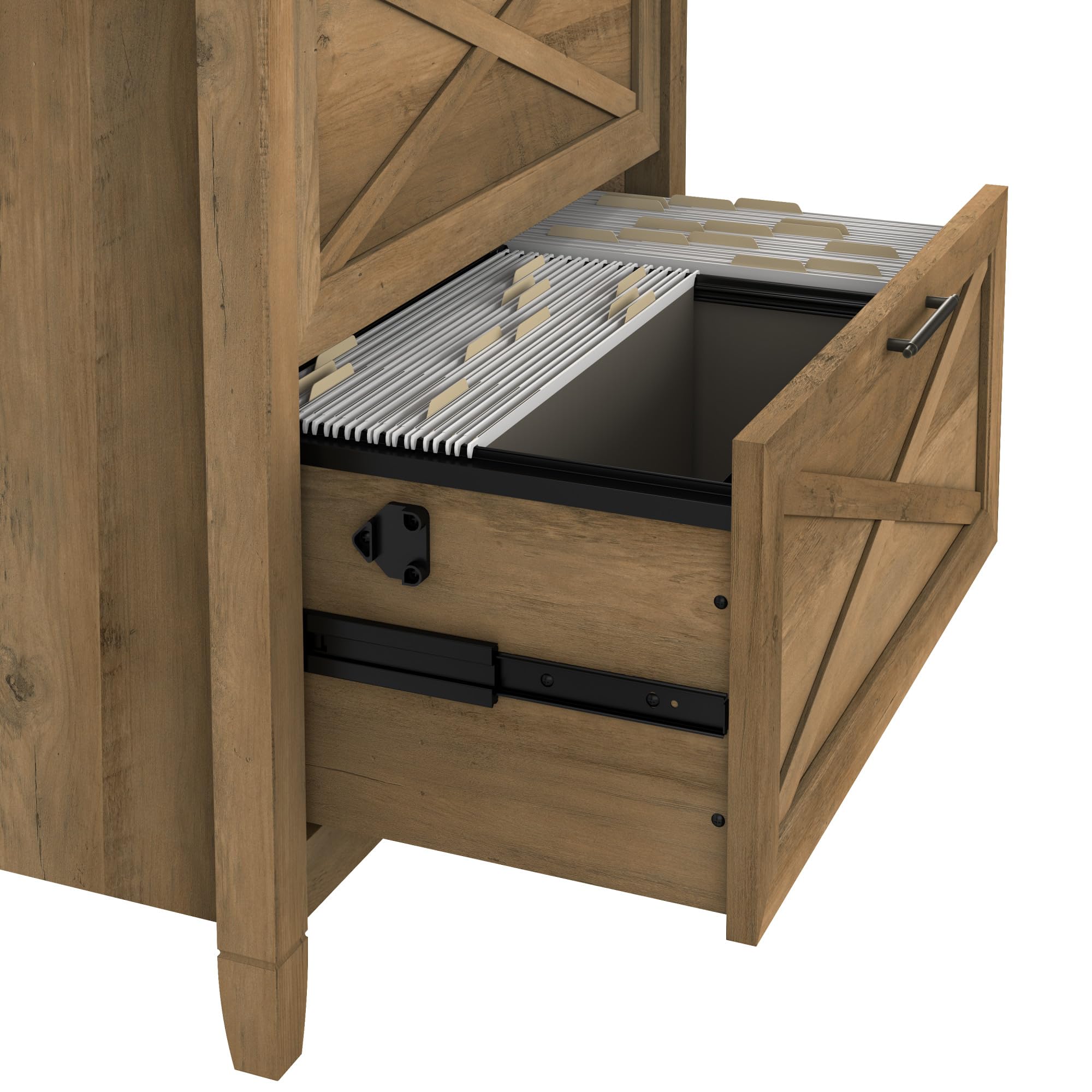 Bush Furniture Key West Lateral File Cabinet - Modern Farmhouse 2-Drawer Storage for Home Office, Study or Workspace - Organize Documents & Supplies in Style