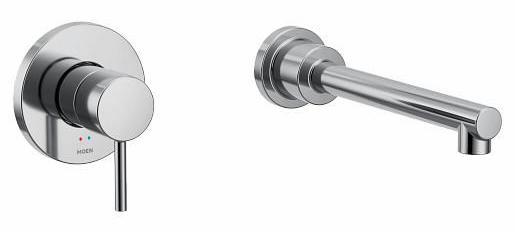 Moen WT391 Chrome Wall Mount Tub Filler Trim with Single Handle - Perfect for Bathroom Renovation and Modern Shower Installation