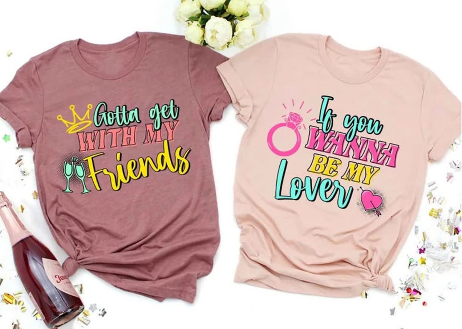 Bachelorette Bride Shirt - 'If You Wanna Be My Lover' Wedding Party T-Shirt for Bride & Bridesmaids - Funny Princess Bride Tee for Bachelorette Parties & Wedding Celebrations
