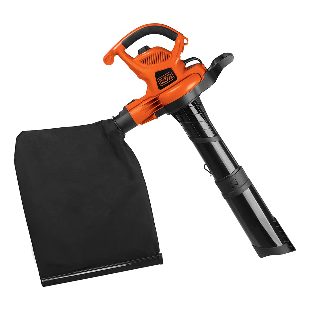 BLACK+DECKER BV6600 12-Amp 3-in-1 Corded Electric Leaf Blower, Vacuum & Mulcher for Yard Cleanup - Perfect for Driveways, Lawns & Garden Maintenance
