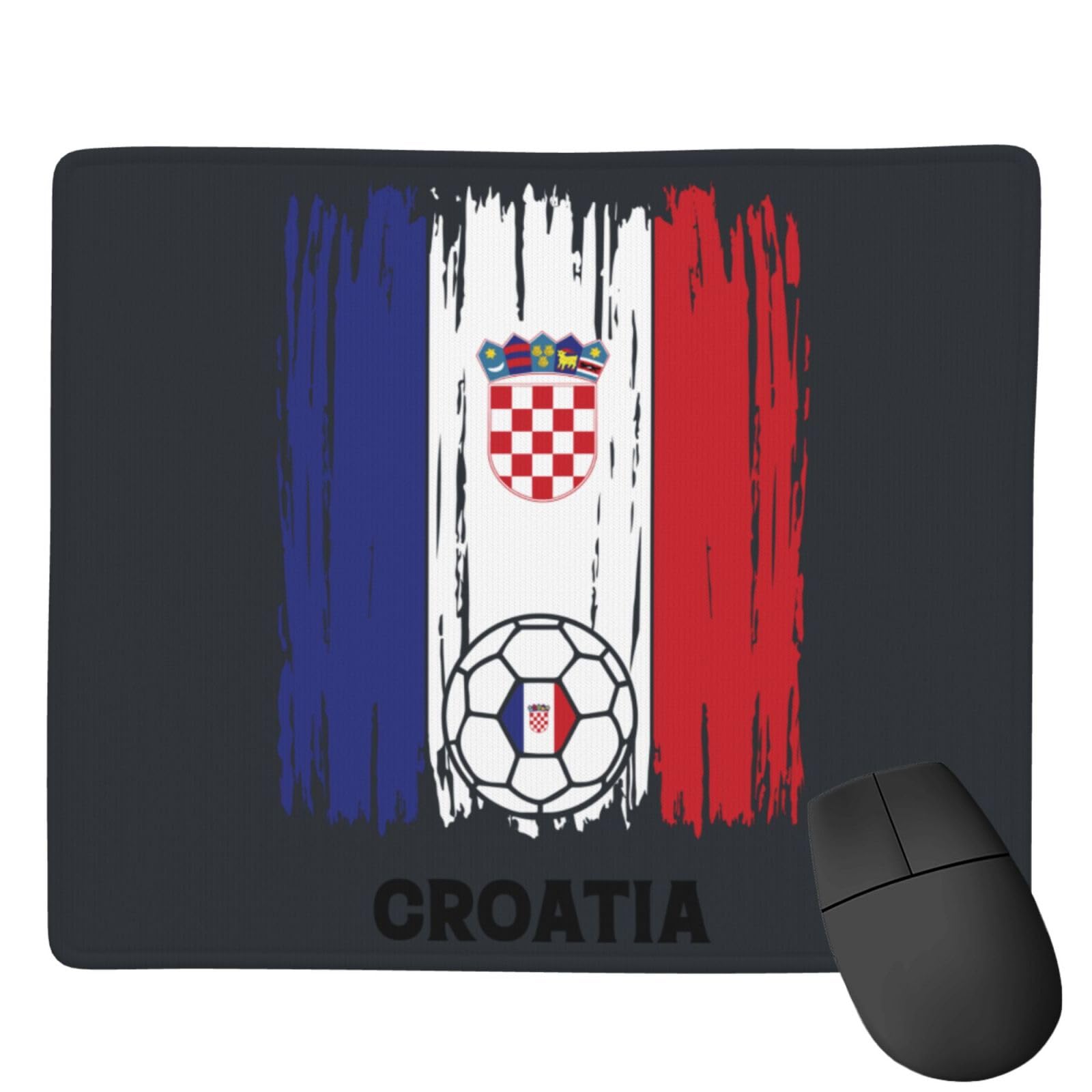 SIYTUAU Croatia Football Flag Mouse Pad - Waterproof Non-Slip Rubber Gaming Mouse Pad 7x9 Inch for Laptop, Office & PC Use - Perfect for Football Fans, Gamers & Workstations