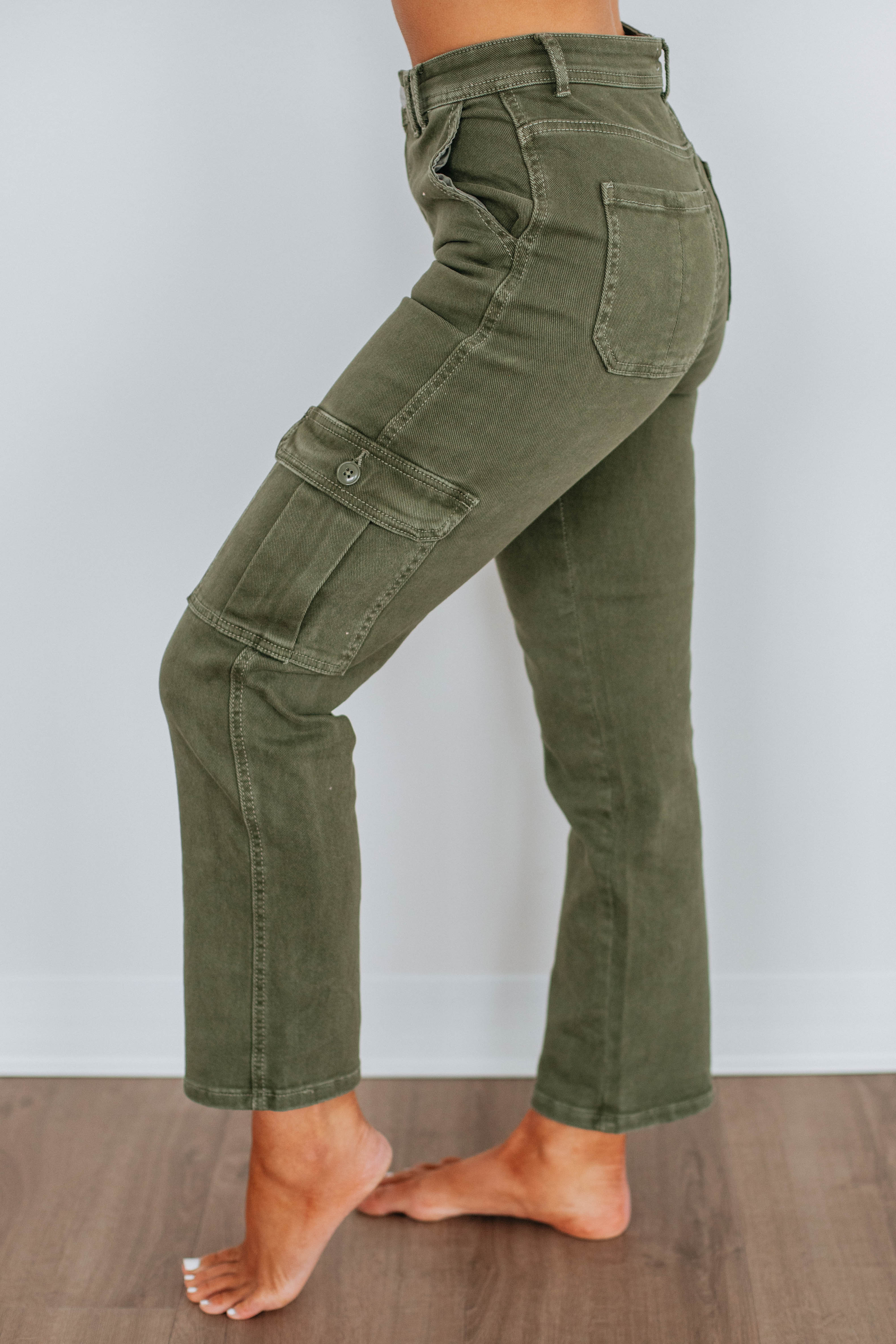 Hadley Risen Cargo Pants for Men - Stretch Comfort Fit Moss Green Work Jeans | Outdoor Hiking, Casual Wear & Workwear