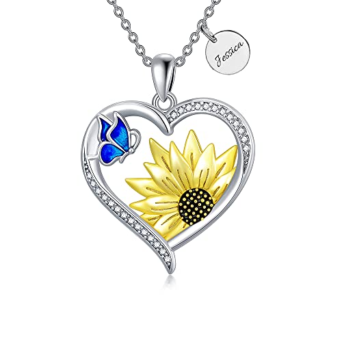Personalized Sunflower Necklace