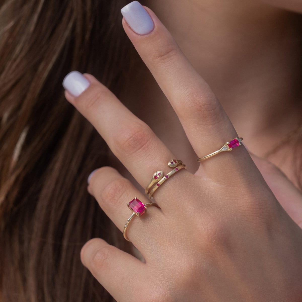 Aziza Ruby Ring for Women - Genuine Ruby Gemstone Jewelry for Engagement, Wedding & Special Occasions