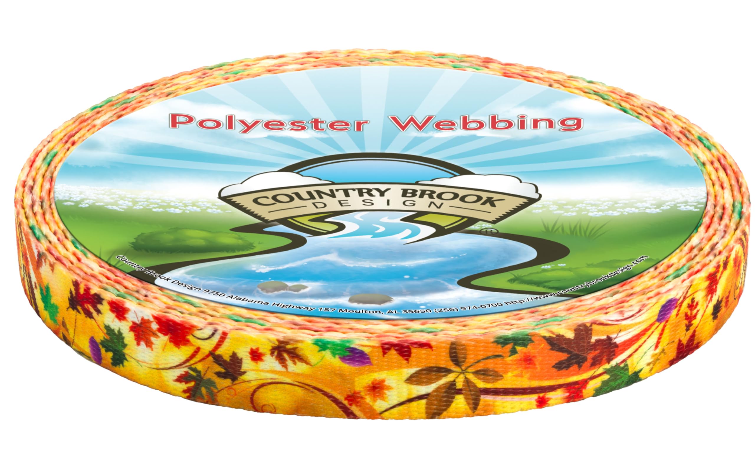 Country Brook Design - Autumn Wind Polyester Webbing for Dog Collars, Leashes & Pet Accessories - Durable Outdoor Gear for Hiking, Walking & Training