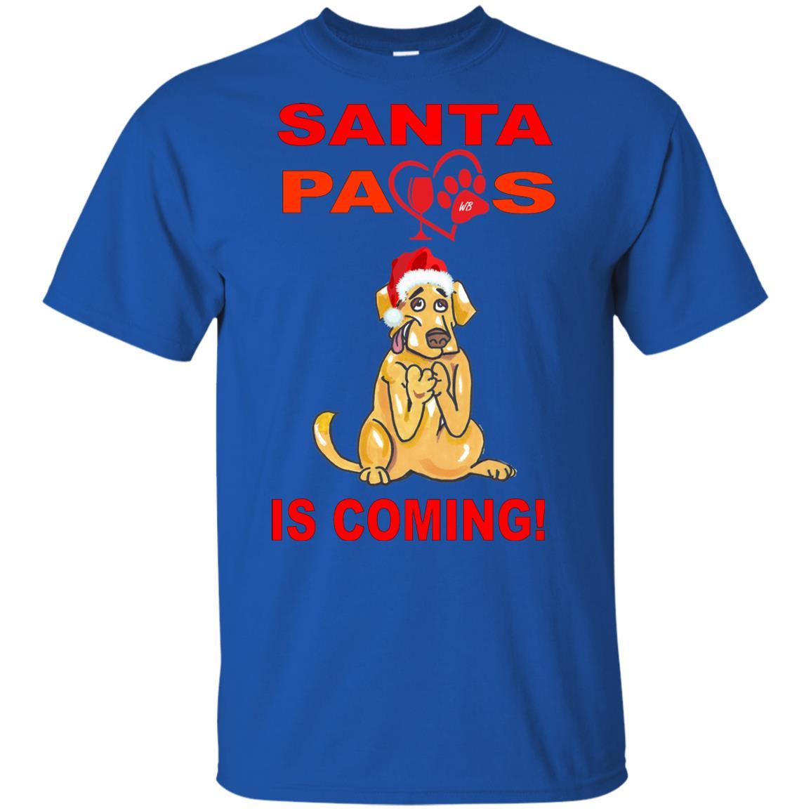 Santa Paws Is Coming - Funny Christmas Dog Lover Youth T-Shirt | Ultra Soft Cotton Tee for Kids & Teens | Perfect Gift for Pet Owners & Holiday Parties