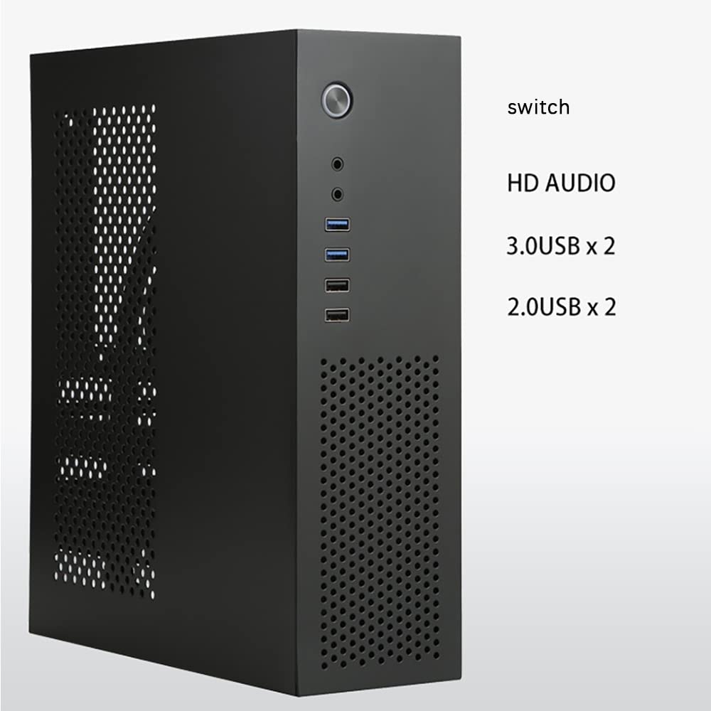 SKTC A10 Mini ITX HTPC Case - Compact 1U 7.3L Small Form Factor Computer Chassis for Micro ATX 24x24 Motherboard | Perfect for Home Theater PC, Office Workstation & Space-Saving Desktop Builds