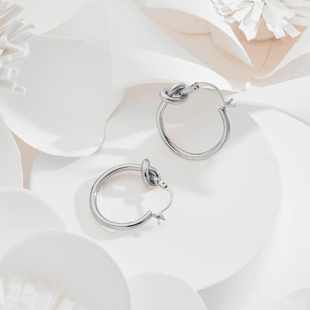 Elegant Gold Knot Hoop Earrings for Women - Minimalist Everyday Jewelry Gift | Perfect for Daily Wear, Office, and Special Occasions